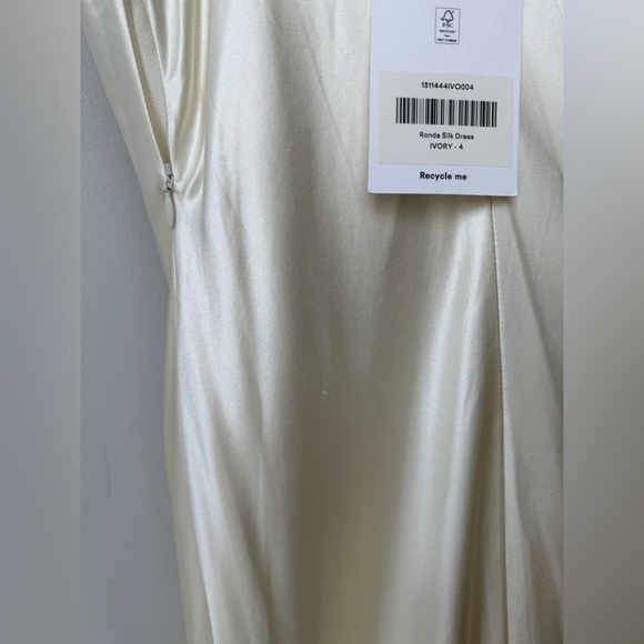 NEW NWT Reformation Ronda silk dress ivory, US 4 - Picture 15 of 17